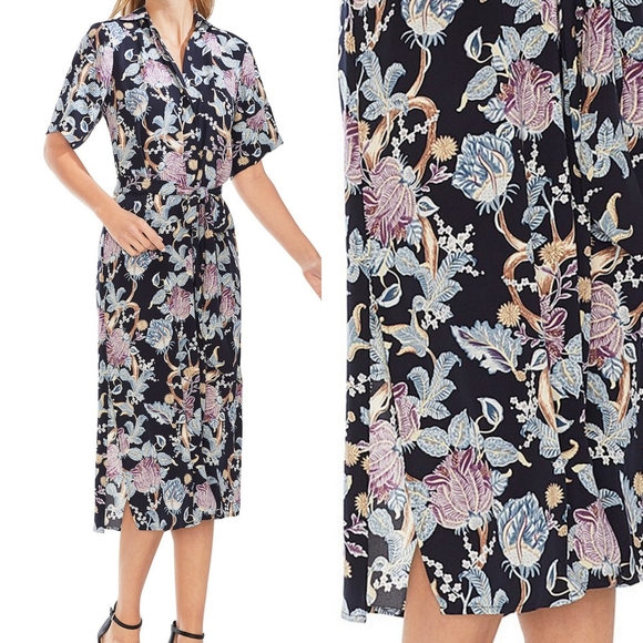 Vince Camuto Dresses & Skirts - NWT Vince camuto floral print shirt midi dress